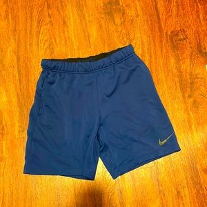 Nike men’s dri-fit size large blue/navy blue shorts.